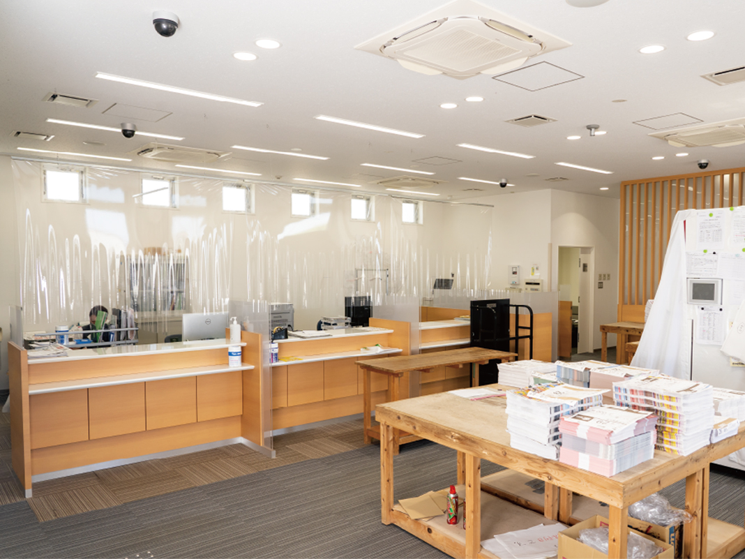 清潔感のある明るい店内。きちんと整頓されています